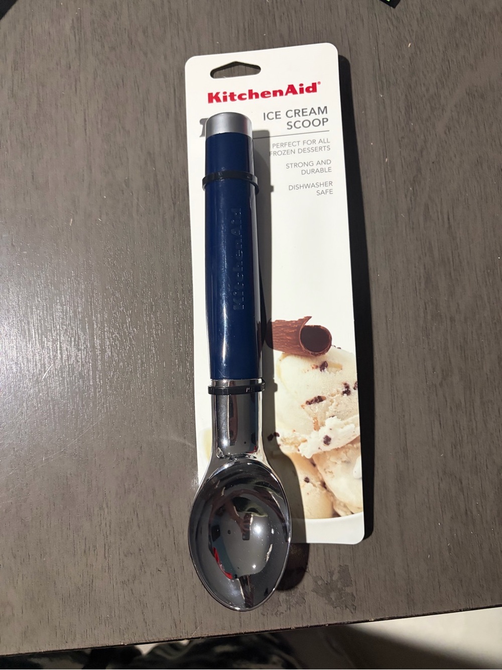 KitchenAid Navy Blue and Silver Ice Cream Spoon Scoop